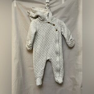 Carter's Quilted Gray Footie Hand cover. 9 mo